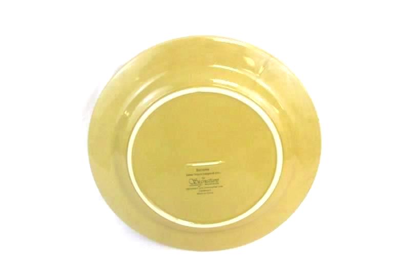 Signature Housewares Sorrento Stoneware Serving Plate 14in Leaf Design Gold