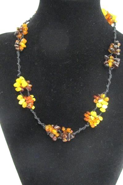 Baltic Amber Necklace Honey Cognac Butterscotch 10g Hand-Beaded 19" 84 pcs