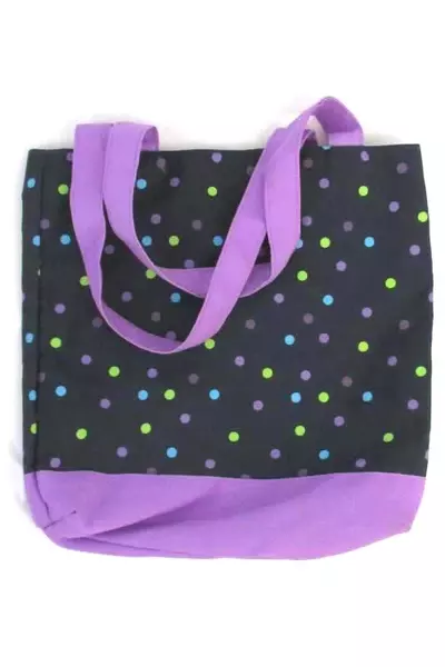 Lot of 2 Girl's Reusable Tote Bag Purse Gymboree Pink Floral Canvas Purple Dots