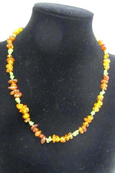 Baltic Amber Necklace Honey Green Butterscotch 8g nuggets 17.5" 106 pcs