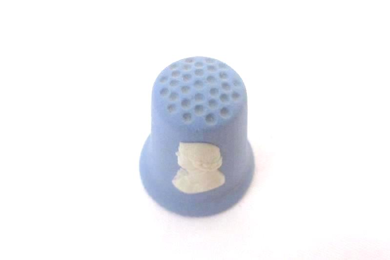 Wedgwood Jasperware Vintage Thimble Cameo Blue Pottery England