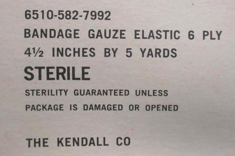 Lot of 2 Kendall Co Vtg Bandage Gauze Elastic 6 Ply 4.5" X 5 Yards Original Box