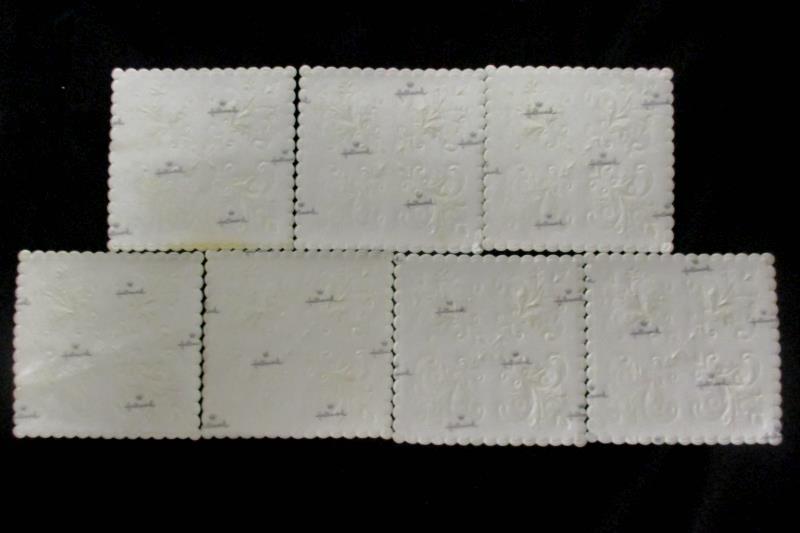Lot of 12 Vintage Hallmark Coasters Green And Blue Holly And Gold Floral Light