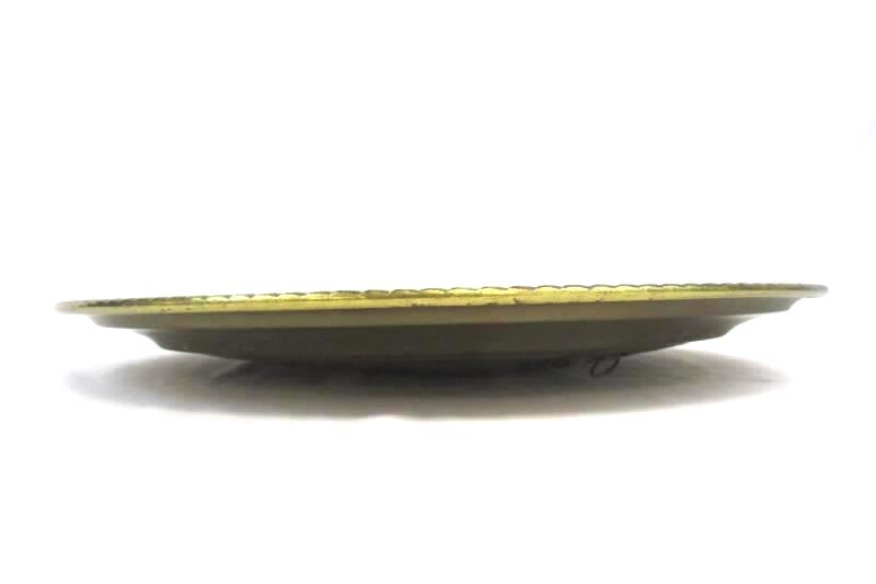 Brass Wall Hanging Round 16 Inches Decorative Fruit and Vegetable Design England