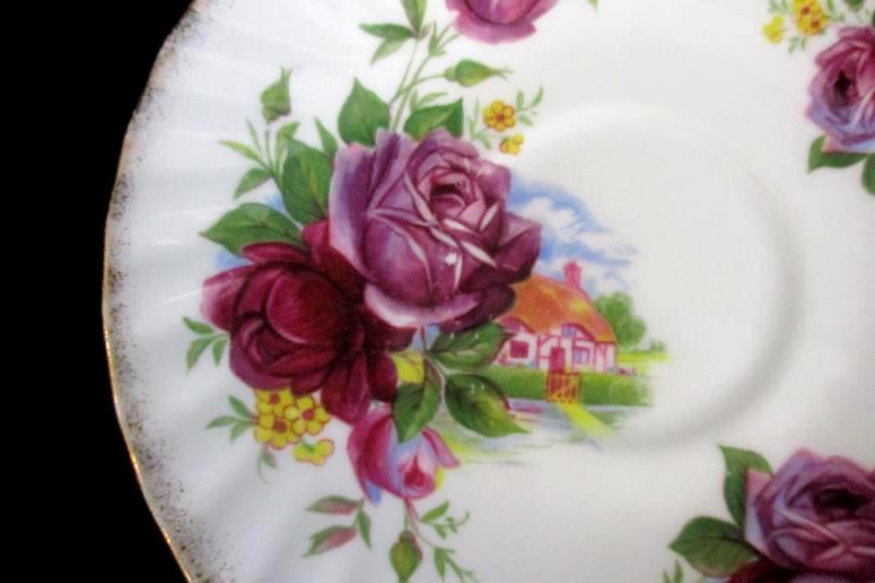 Lot of 3 Queen's Rosina China Floral Gold Rim Saucers Plates January 9 14