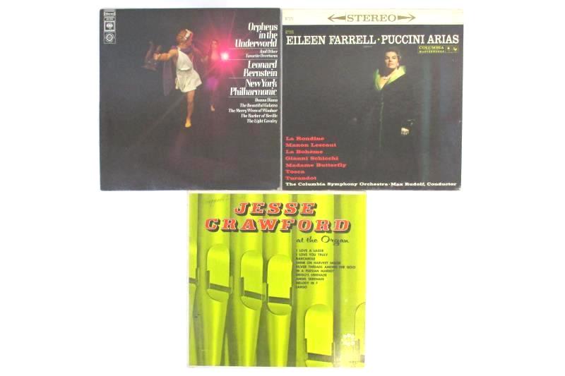 Lot of 3 Classical 33RPM Vinyl LP Records Orpheus Puccini Arias Jesse Crawford