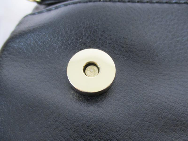 Lot of 2 Fold Over Magnetic Faux Leather Purses Express Cream Black Stud Flowers
