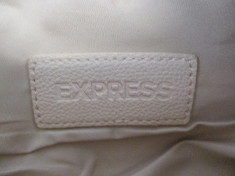 Lot of 2 Fold Over Magnetic Faux Leather Purses Express Cream Black Stud Flowers