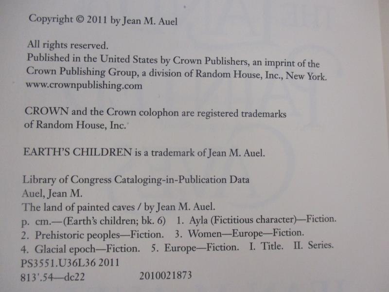 Land of the Painted Caves Earth's Children by Jean M. Auel 2011 Hardcover