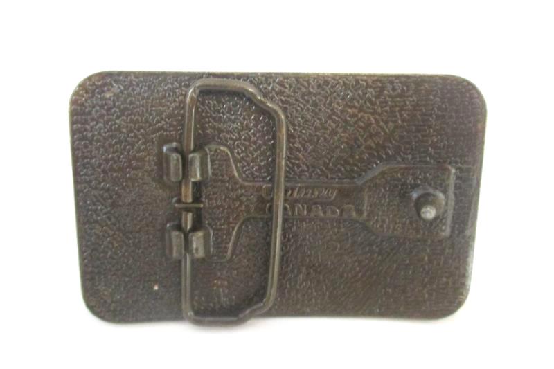 Vintage 1980 Century Belt Buckle Bronze CFAC Radio 960 Calgary Canada