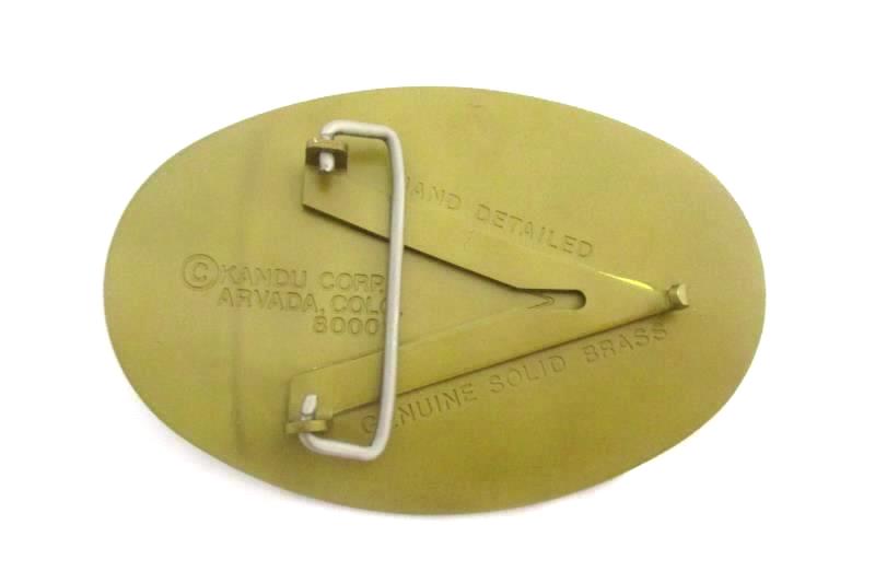 Vintage Kandu Corp Solid Brass Hand Detailed Alaska Belt Buckle USA