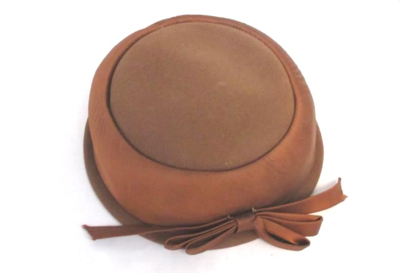 Vintage Brown Original Chapeaux Louise Womens Hat Size Large Wool Satin