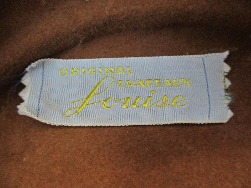 Vintage Brown Original Chapeaux Louise Womens Hat Size Large Wool Satin