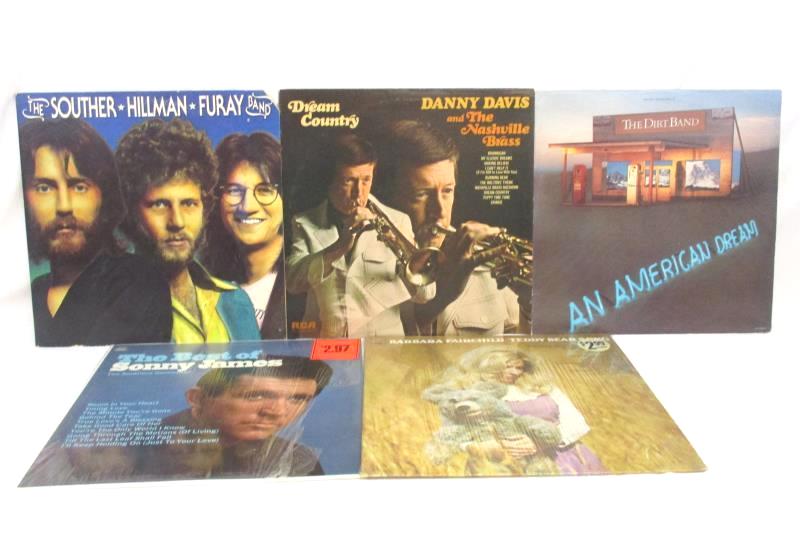 Lot of 5 Folk World and Country Records Danny Davis Barbara Fairchild Dirt Band
