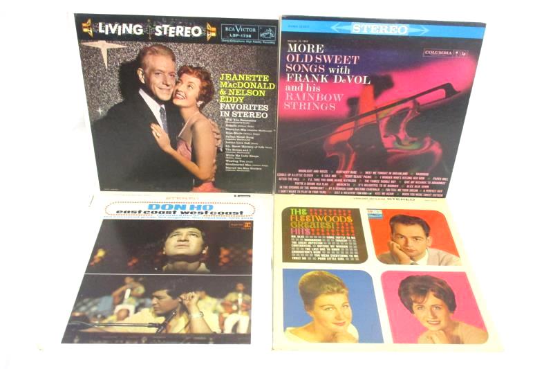 Lot of 4 Pop Vinyl Records Jeanette MacDonald Don Ho Fleetwoods Frank Devol