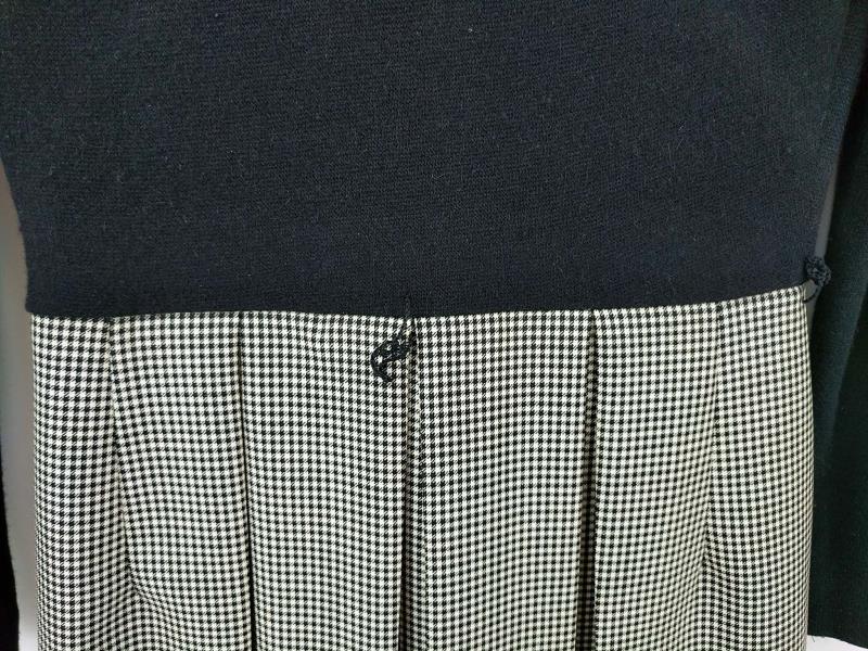 Paule Ka Two Tone Sweater Dress w/ Pleated Skirt 100% Wool 90s Sz 36