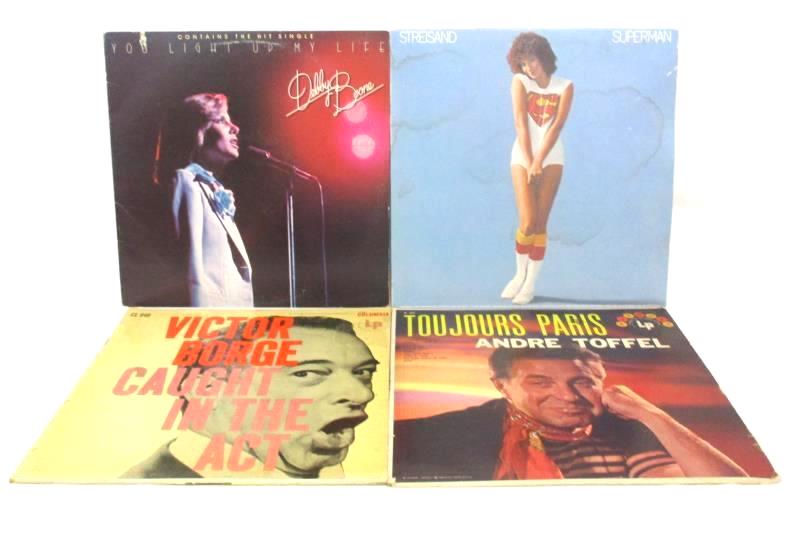 Lot of 4 Pop 33RPM Vinyl Records Debby Boone Streisand Victor Borge Andre Toffel