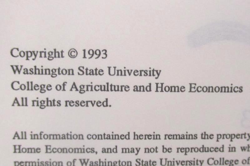 WSU 1993 Washington State University Alumni Directory Agriculture Home Economics