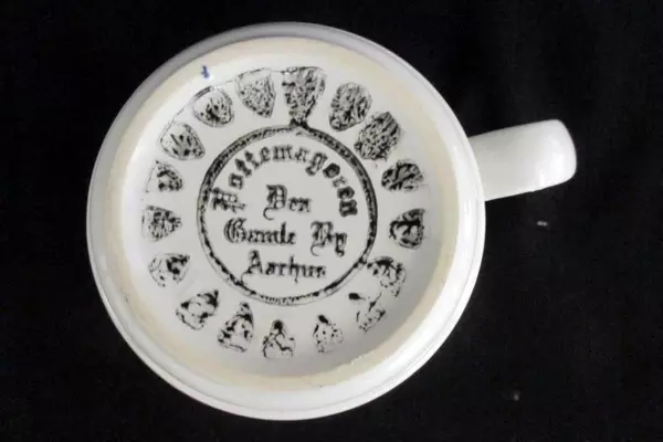 Vintage Den Gamle By Aarhus Hattemageren Irene Coffee Mug Tea Cup White Denmark