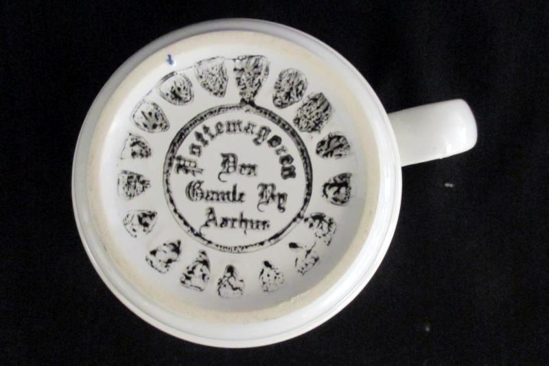 Vintage Den Gamle By Aarhus Hattemageren Irene Coffee Mug Tea Cup White Denmark