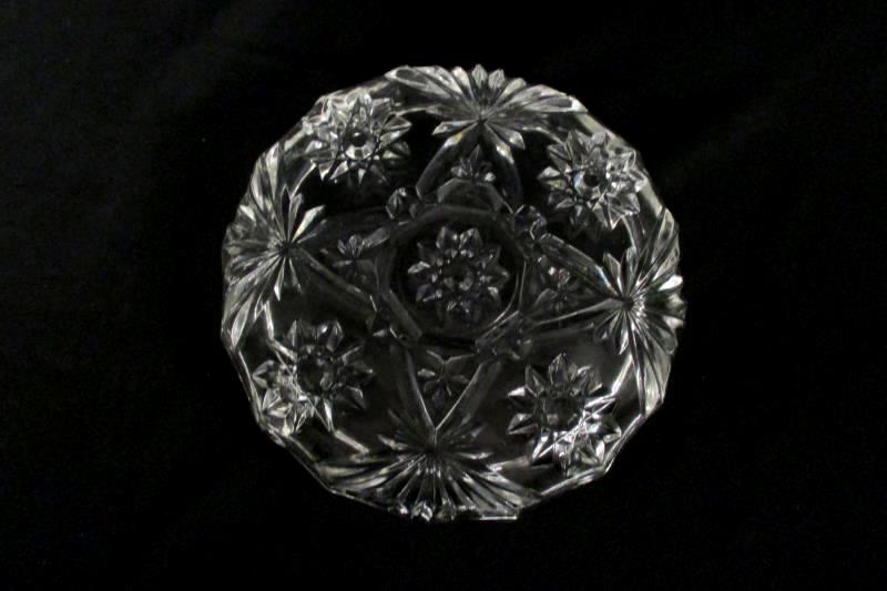 Vintage Anchor Hocking Prescut Clear Large Ashtray 7 3/4in
