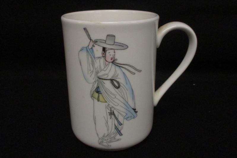 Hankook Fine China Coffee Tea Mug 9222 Korean Man in Traditional Clothing