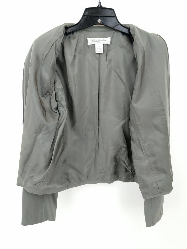 Brooks Brothers Zip Up Suit Jacket Gray Wool Blend Women's 10 Petite
