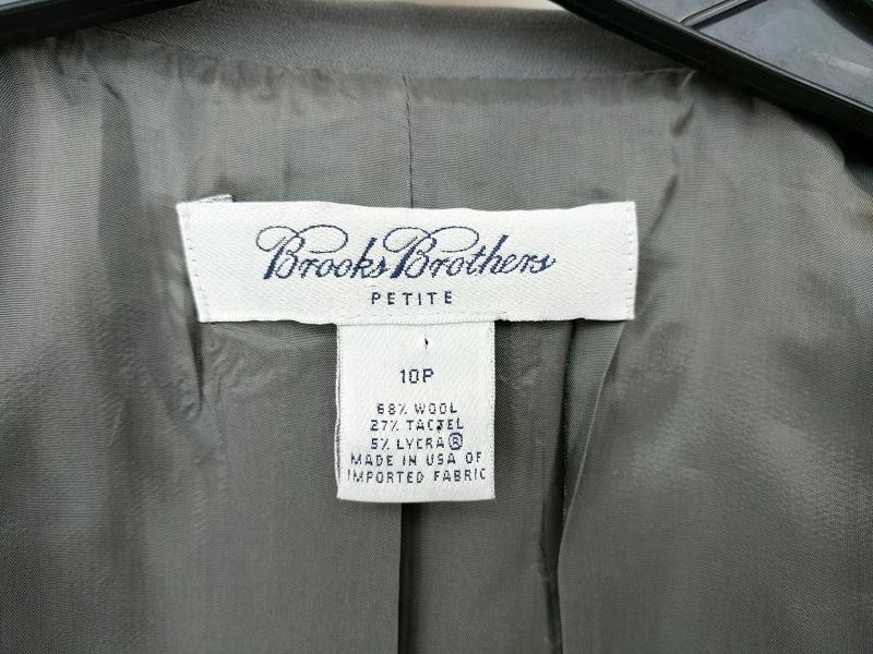 Brooks Brothers Zip Up Suit Jacket Gray Wool Blend Women's 10 Petite