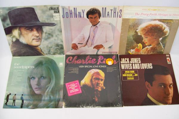 Lot of 6 Love/Romance Songs VINYL RECORDS ~ JACK JONES CHARLIE RICH PLUS MORE