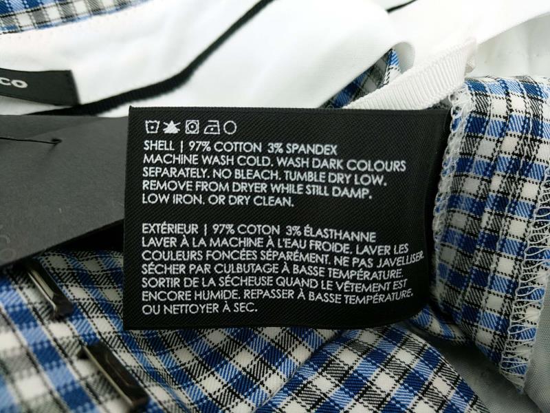 Club Monaco Camilla Walking Shorts Low Rise Blue Check Bermuda Womens Size 4