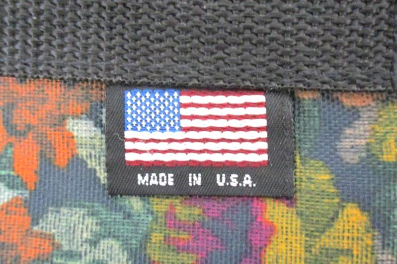 Uphill Down USA Travel Bag Messenger Luggage Green Floral Canvas Missing Strap