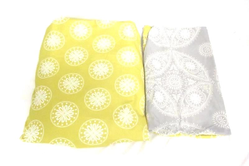 Storehouse Duvet Cover White Yellow Gray Floral Buttons Pillow Sham Size 90 X 90