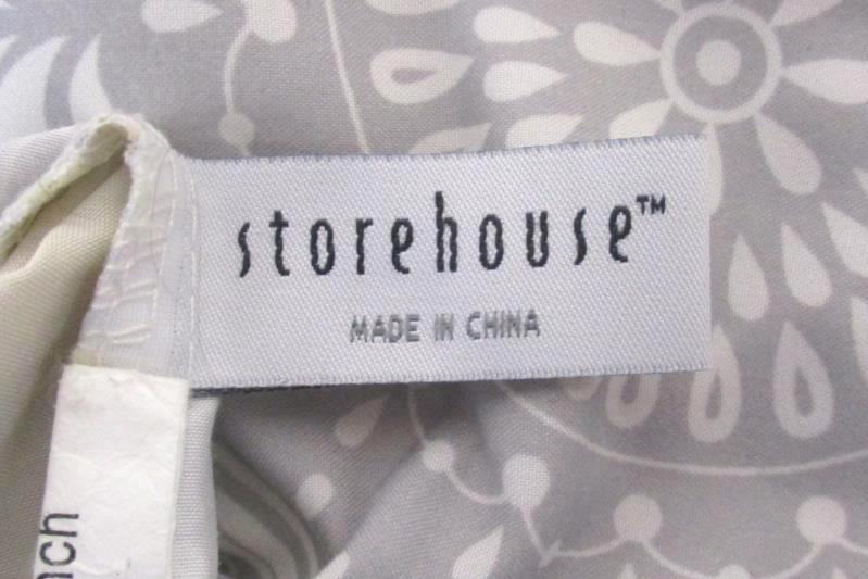 Storehouse Duvet Cover White Yellow Gray Floral Buttons Pillow Sham Size 90 X 90