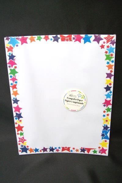 Lot of 2 Computer Printer Paper 40 Sheets Birthday Fun Balloon Stars Border