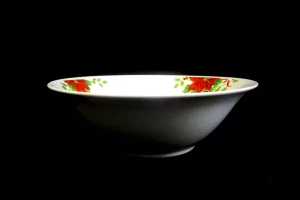 ATICO Serving Bowl Celebrate The Magic of Christmas Poinsettia Holly Berries