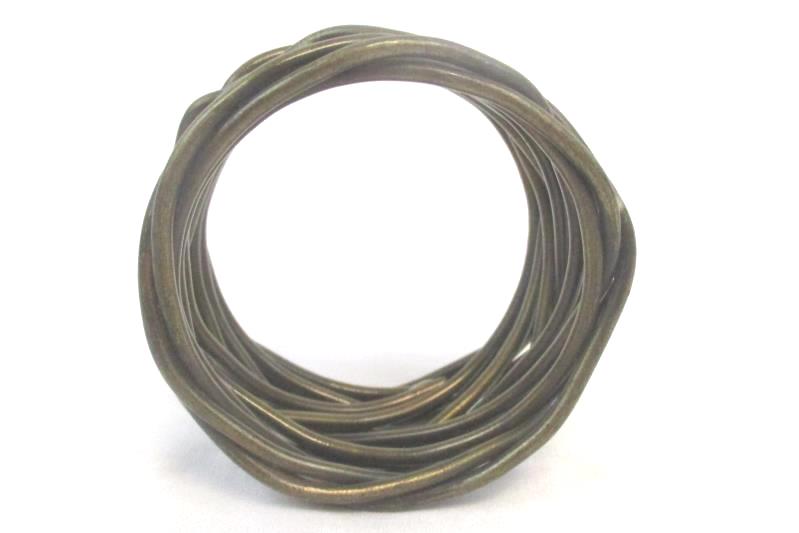 Set of 2 Metal Napkin Rings Holders Brass Painted Wrapped Wire Look Table Decor