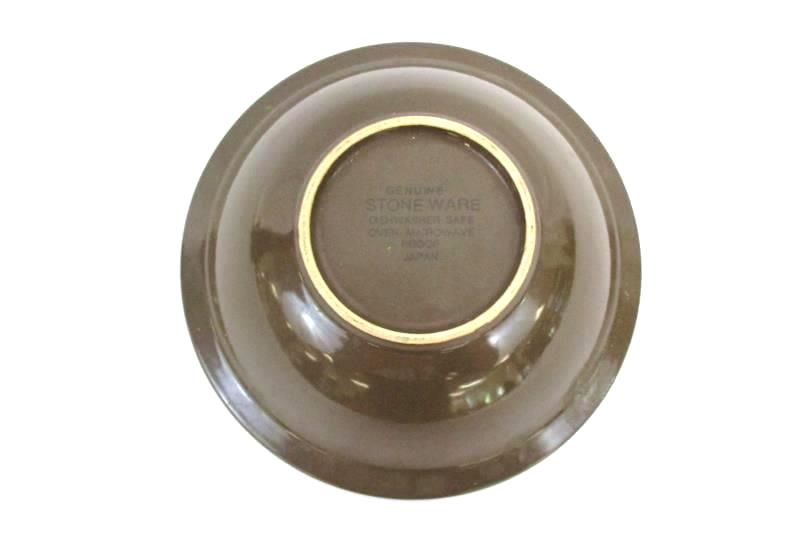 Lot of 3 Stone Ware Vintage Brown Beige Cereal Salad Bowls 7 Inch Round Japan