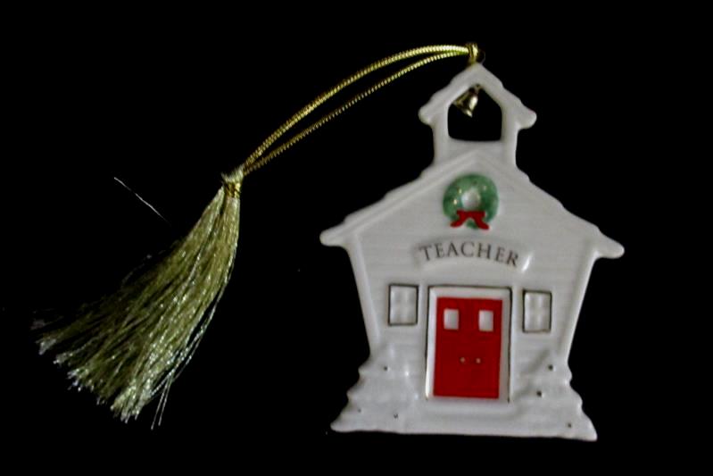 Lenox For My Teacher Christmas Porcelain Ornament School House