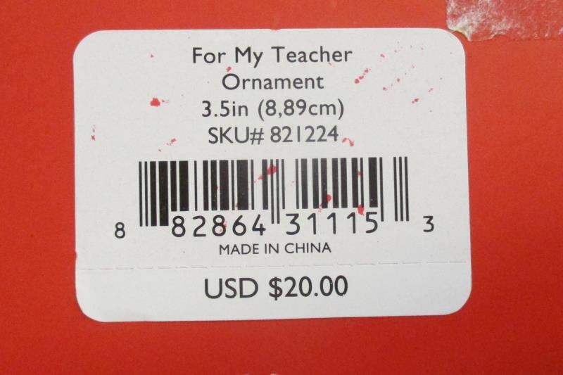 Lenox For My Teacher Christmas Porcelain Ornament School House