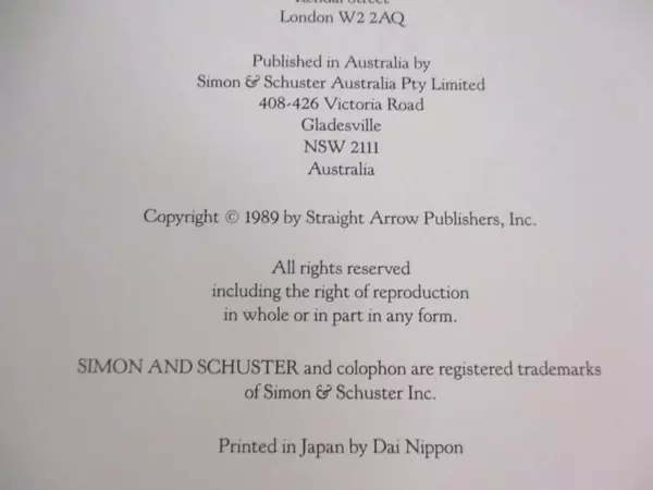 Rolling Stone The Photographs 1989 Simon & Schuster Hardcover with Dust Jacket