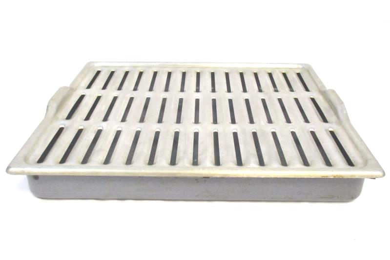 Enamel Speckled Broiler Drip Pan With Aluminum Rack 16 x 13in