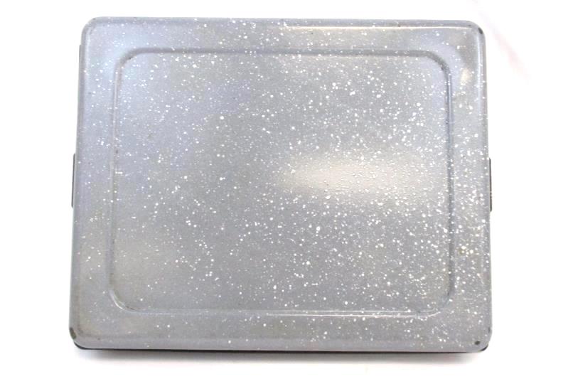 Enamel Speckled Broiler Drip Pan With Aluminum Rack 16 x 13in