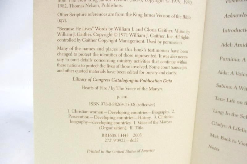 Hearts of Fire The Voice of the Martyrs Forward by Grace Burnham 2015 Paperback