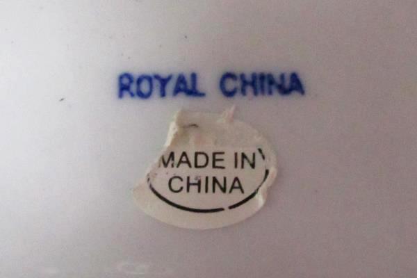 Lot of 2 Square Plate Bowl Royal China Blue White Elegant Home Decor Set