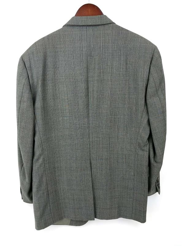 HART SCHAFFNER MARX Suit Jacket 100% Australian Wool Gray Plaid Mens 42 R