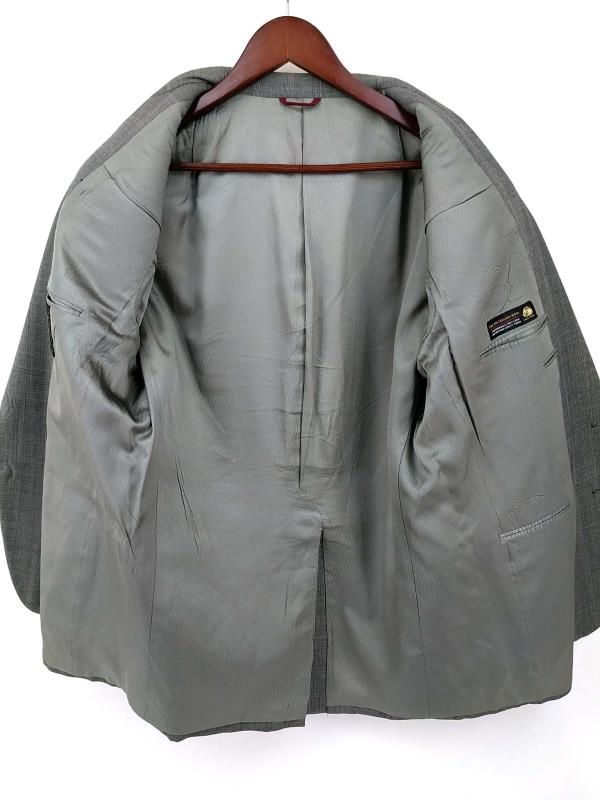 HART SCHAFFNER MARX Suit Jacket 100% Australian Wool Gray Plaid Mens 42 R