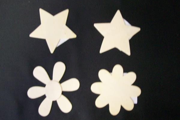 Lot of 13 Wooden Block Shapes - Bugs & Stars With Butterfly Coat Hanger