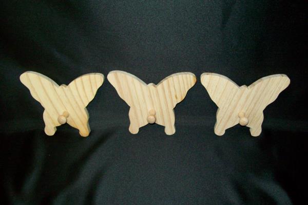 Lot of 13 Wooden Block Shapes - Bugs & Stars With Butterfly Coat Hanger