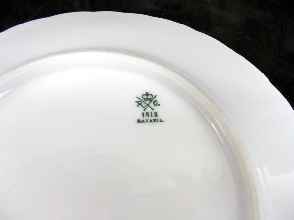 Lot of 3 Antique Collector Plates Green Floral Bareuther Hutschenreuther Iris