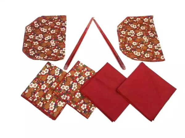 Cranberry Floral Placemats Napkins Taper Candles For 2